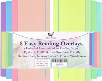 Dyslexia Overlays Reading Ruler Coloured Overlays For Dyslexia ADHD & Irlen Overlay For Easy Reading Aid Tracking Ruler Overlay
