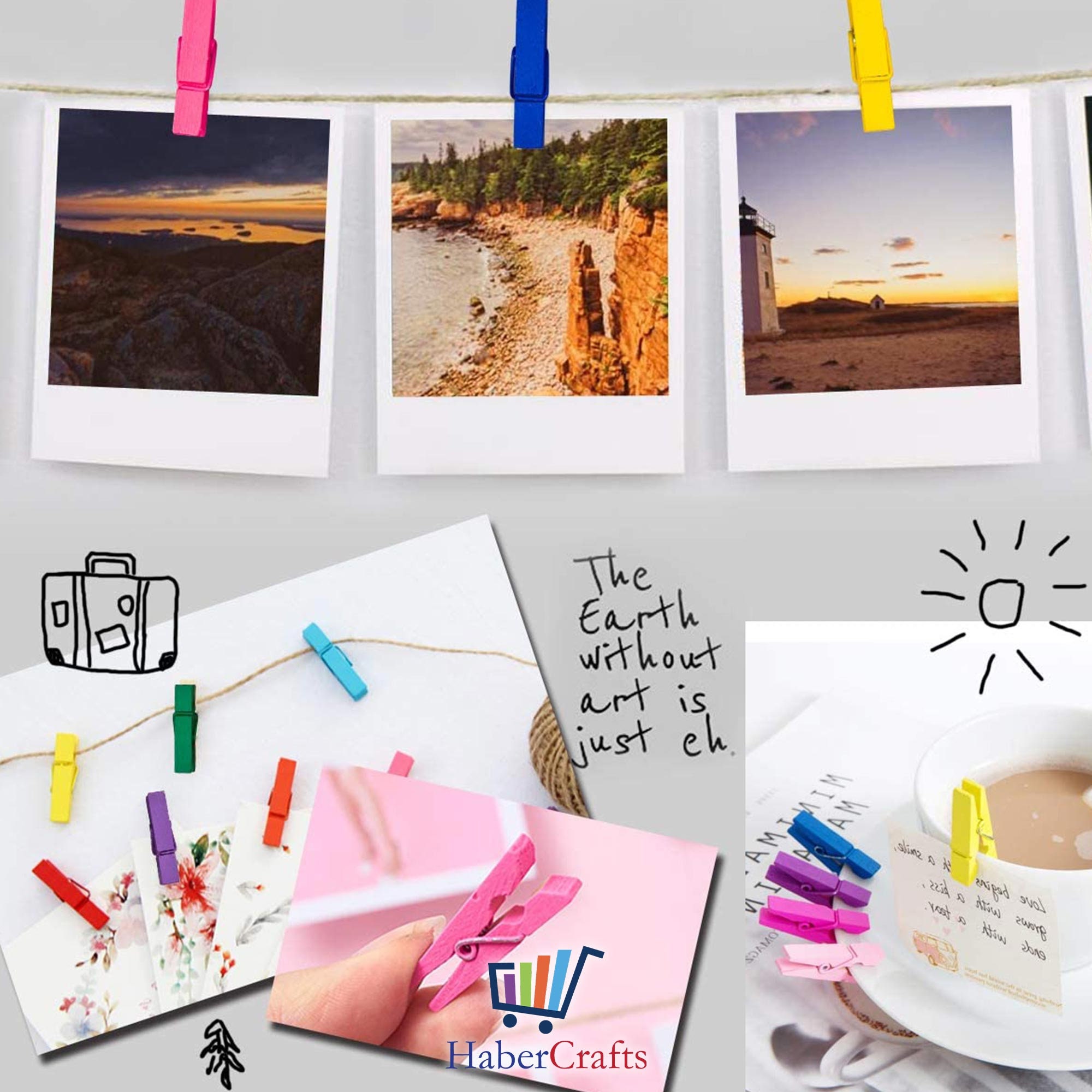 100 Stück Mini Holz Wäscheklammern - 25mm Naturholz Klammern Für Basteln & Wäsche