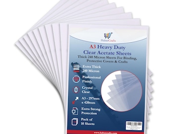 Clear Acetate Sheets: Heavy Duty 240 Micron, Binding Covers