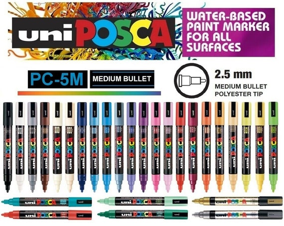 Uni Posca - Pennarello PC- 5 M, in vetro, punta fine, 2,5 mm, colore: Arancione