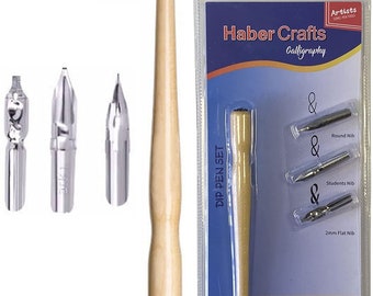 Wooden Dip Pen Calligraphy Set: Beginner Artist Supplies