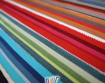Striped Grosgrain Ribbon: 25mm French Cotton Petersham Ribbon