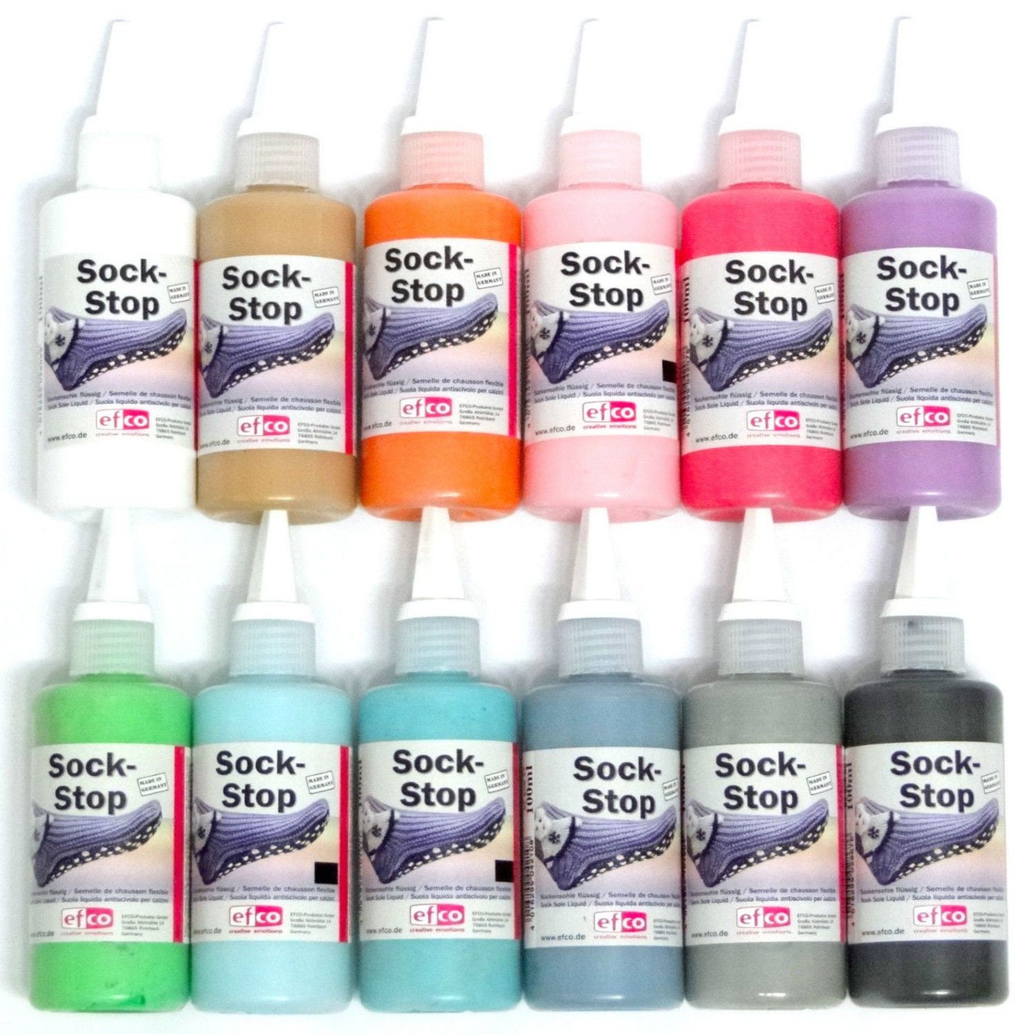 Sock Stop Non Slip 3D Fabric Textile Liquid Paint Sole Grip Protection 100ml