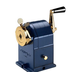 Caran d'Ache kosmische blauwe metalen puntenslijper – premium Zwitsers briefpapier, luxe bureauaccessoire, precisiegereedschap