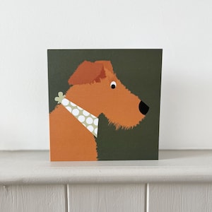 Blanco kaart met groeten/verjaardag Irish Terrier (tarwe)