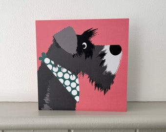 Schnauzer Birthday Greetings Card
