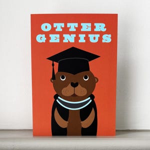 Carte de voeux pour l'obtention du diplôme Otter Genius