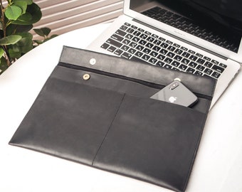 Leather file folder holder, Personalized leather portfolio, Leather folio A4, Leather document holder, Document sleeve, Paper case