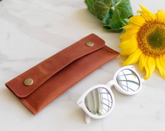 Estuche de cuero para gafas, Estuche para gafas de sol con monograma, Estuche para gafas de sol, Estuche para gafas de lectura, Estuche blando para gafas, Estuche de cuero para gafas de sol