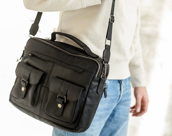 Handcrafted Leather Satchel Bag, Rustic Leather Satchel Bag, Handmade Crossbody Bag, Vintage Messenger Bag