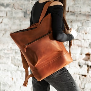 Mode Leder Rucksack, Frauen Leder Rucksack, Wandelbarer Rucksack, Ledertasche, Frauen Ledertasche, Umhängetasche, Frauenhandtasche