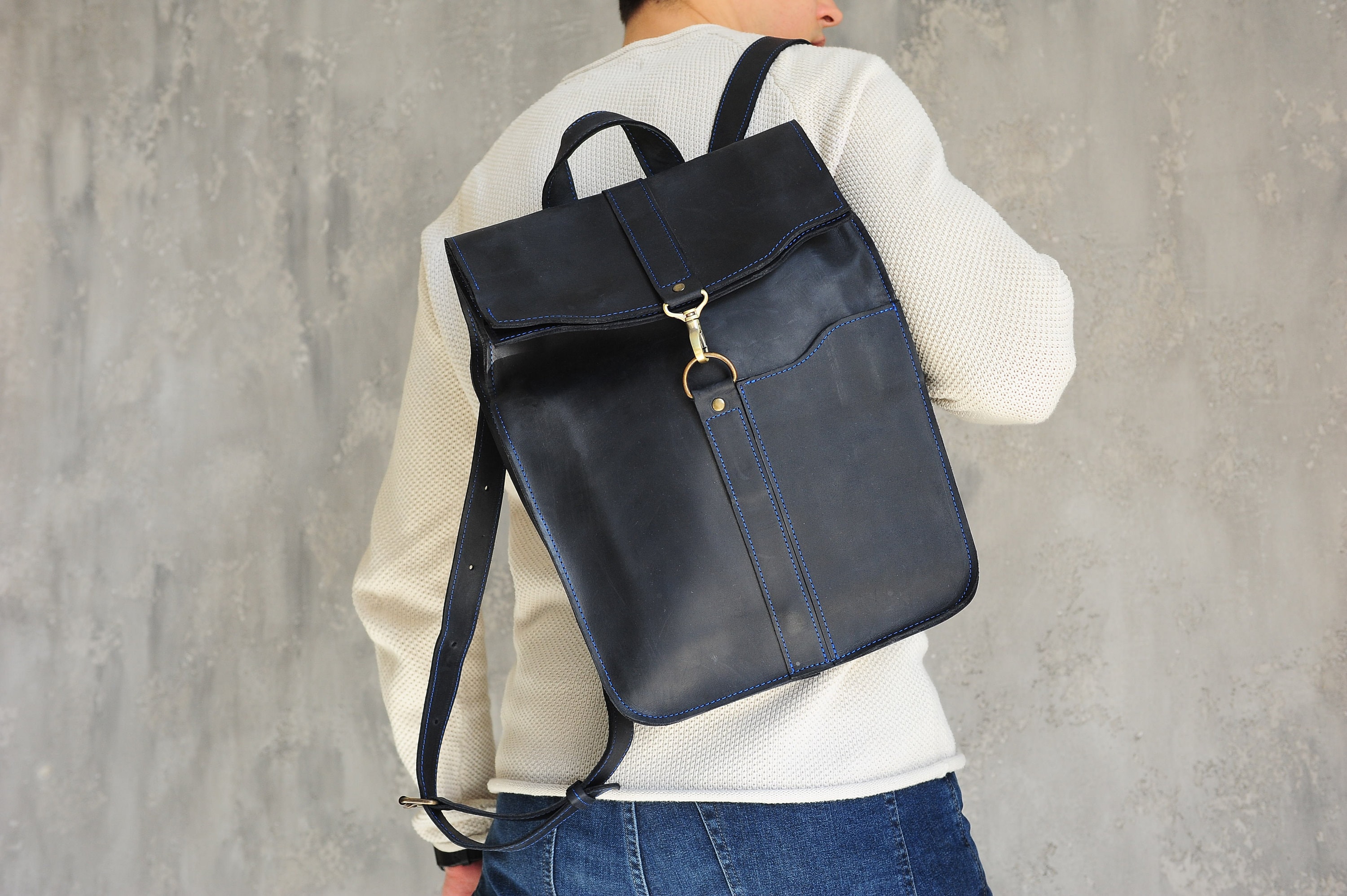 Zaino in pelle pieno fiore, Zaino in pelle da uomo, Zaino per laptop da 15", Borsa da trasporto, Borsa da viaggio, Zaini in pelle uomo, Zaino unisex