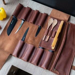 Knife holder, Knife storage, Knife roll bag, Knife roll, Leather knife roll, Knife case, Chef knife roll, Case knife, Knife bag, Chefs bag