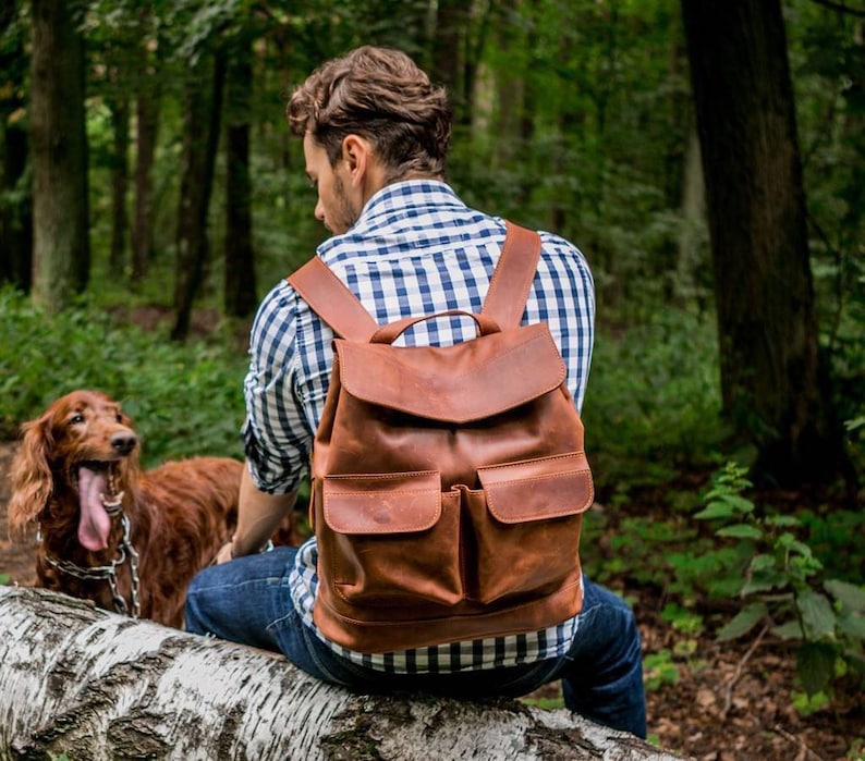 Personalized Leather Backpack Womencustom Leather Etsy