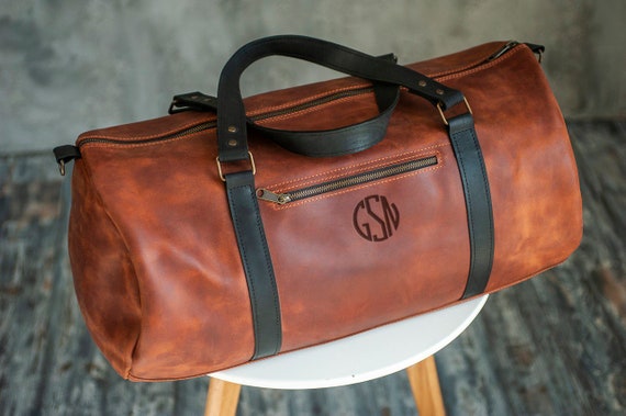 Leather Duffle bag PERSONALIZED! Large travel bag,Overnight bag, Monogram duffle bag, Leather Duffle bag, Weekender bag men, Duffle bag men