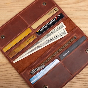 Personalized leather wallet, Leather wallet, Womens wallet, Leather wallet women's, Slim wallet, Engraved wallet, Long wallet,Minimal wallet