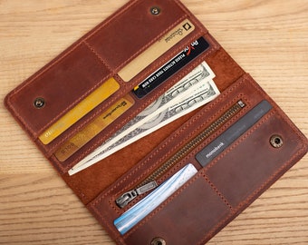Personalized leather wallet, Leather wallet, Womens wallet, Leather wallet women's, Slim wallet, Engraved wallet, Long wallet,Minimal wallet