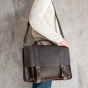 Leather Personalized Briefcase Gift for Dad Anniversary Gift - Etsy