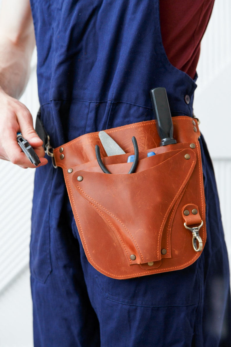 Personalized Brown Leather Tool Belt Wrench Holder Craft Etsy