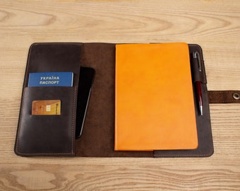 Personalized leather notebook cover with paper inside! Sale!