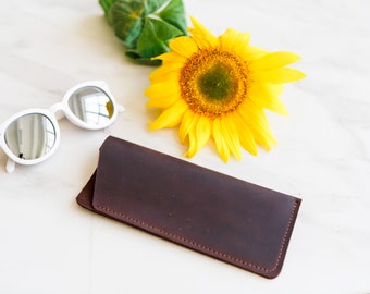 Leather glasses case, Handmade leather glasses case, Eyeglasses case, Eyewear cases, Father&#39;s Day gift, Gift for him, Gift for her