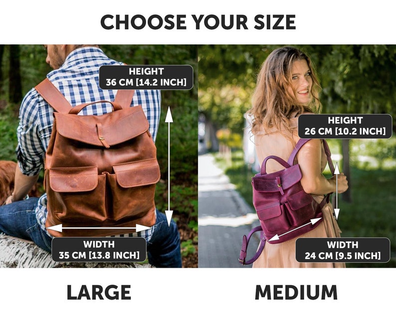 Personalized leather backpack women,Custom leather backpack,Large cognac backpack,Laptop backpack,Medium leather backpack,Leather rucksack image 5