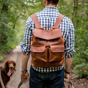 Vintage leather backpack, Brown leather backpack, Rucksack, Personalized men leather backpack, Hipster backpack gifts for him/her
