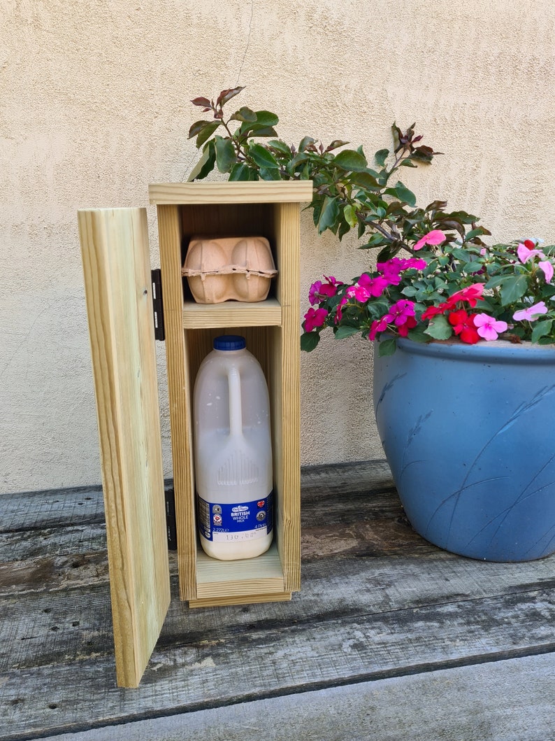 Doorstep deliveries cupboard/box. Keep your milk and food deliveries safe from wildlife break-ins Honesty box. Doorstep milk box/holder. image 4