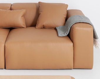 DEEP synthetic leather sofa | two seater sofa | three seater sofa | modern sofa