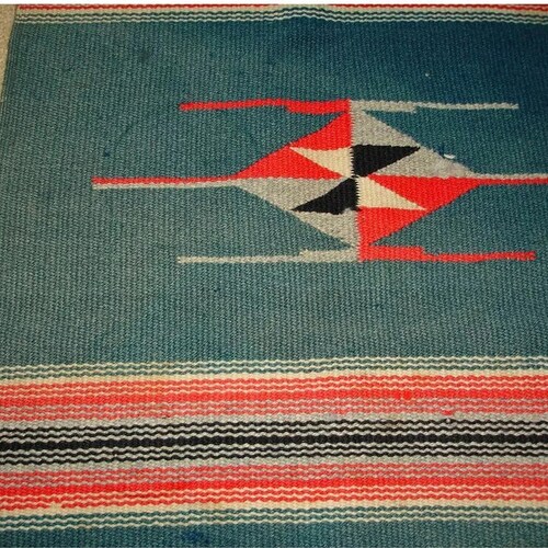 Antique Chimayo Rug Blanket or Throw or Wall Hanging - Hand Woven - Early 1900's - 25