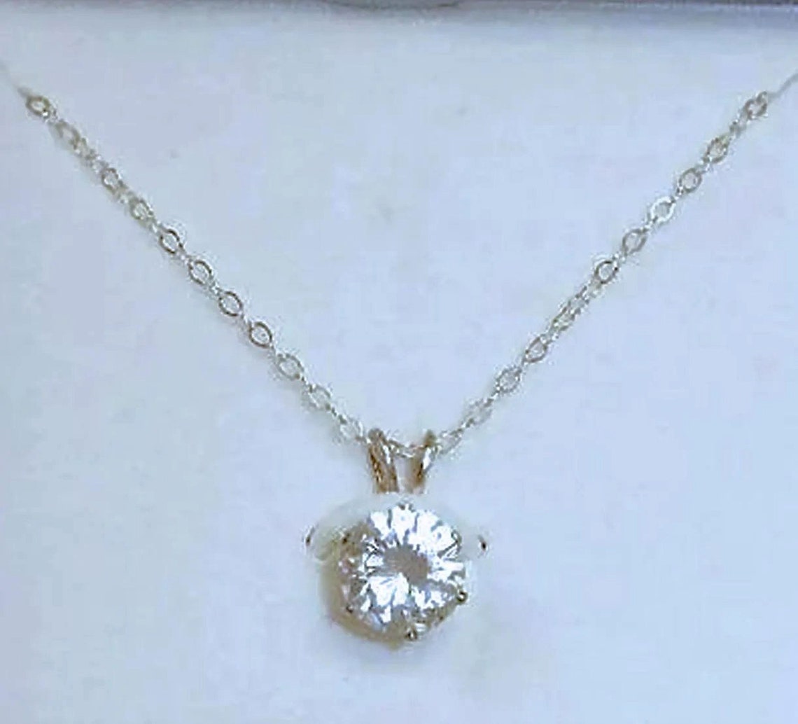 SALE Single Faux Diamond Necklace Cubic Zirconia Etsy