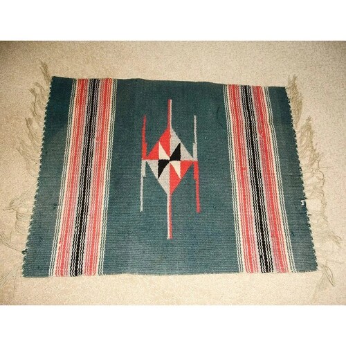 Antique Chimayo Rug Blanket or Throw shops or Wall Hanging - Hand Woven - Early 1900's - 25