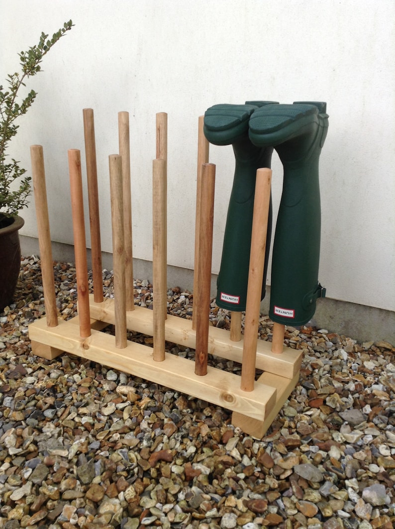 Wooden Wellington Welly Boot Rack Classic Welly Boot Storage Etsy
