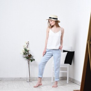 Linen pantsuit for women | Joggers set for women | Linen pants set | Low rise pants and basic top summer suit