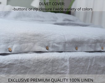 Linen duvet cover button closure, Washed linen duvet cover , Queen Duvet cover, Twin duvet cover, King duvet cover