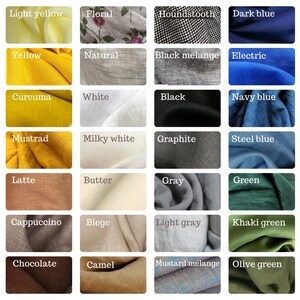 100% linen clothing color palette Lovely Linen Studio. Sustainable clothing for women store.