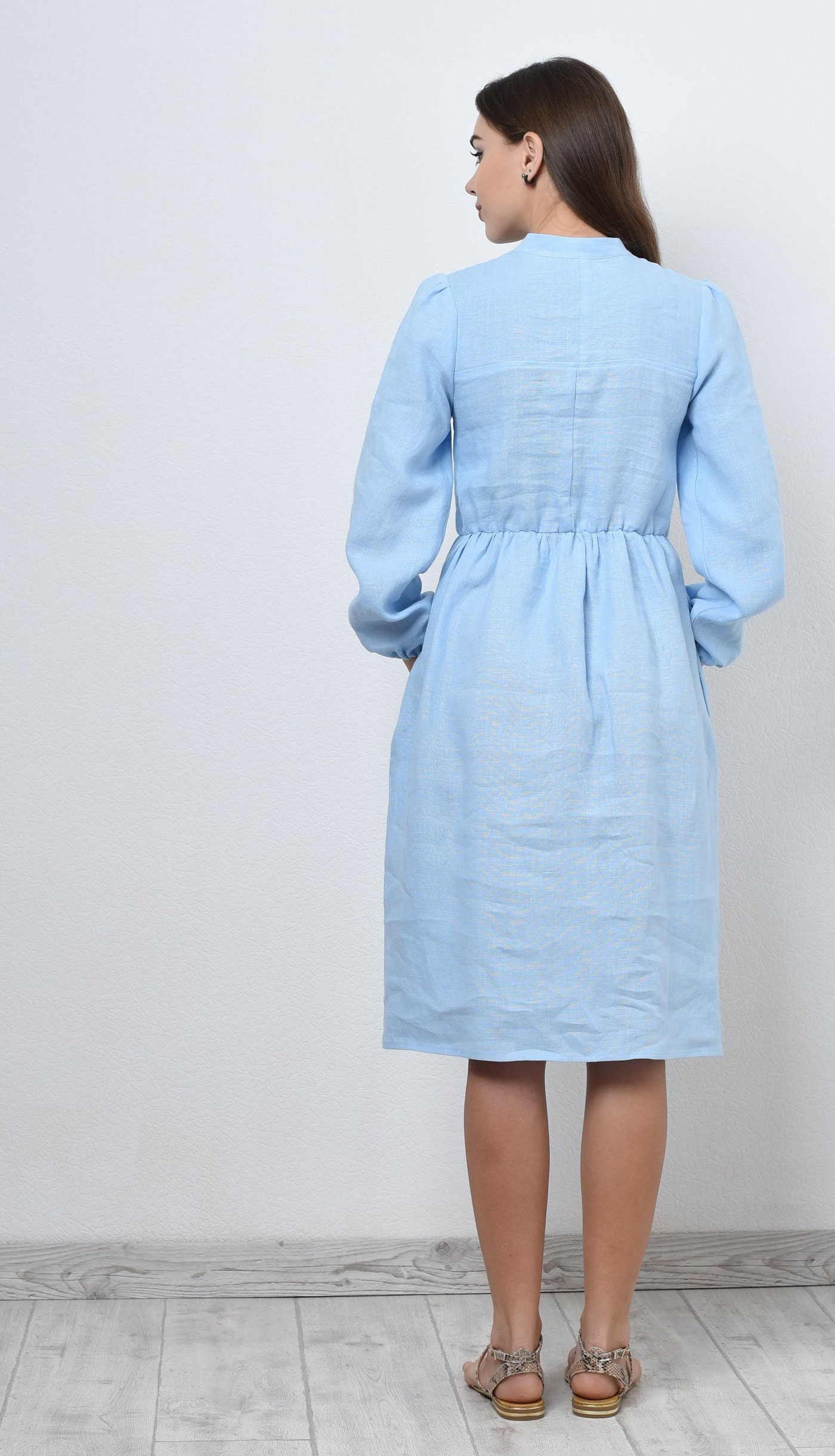 Linen shirt dress for women linen dress with long sleeves Etsy