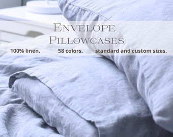 Linen pillowcase envelope, Standard, Queen and King pillow covers, Custom pillow shams, Pillow shams euro, Pillow shams standard