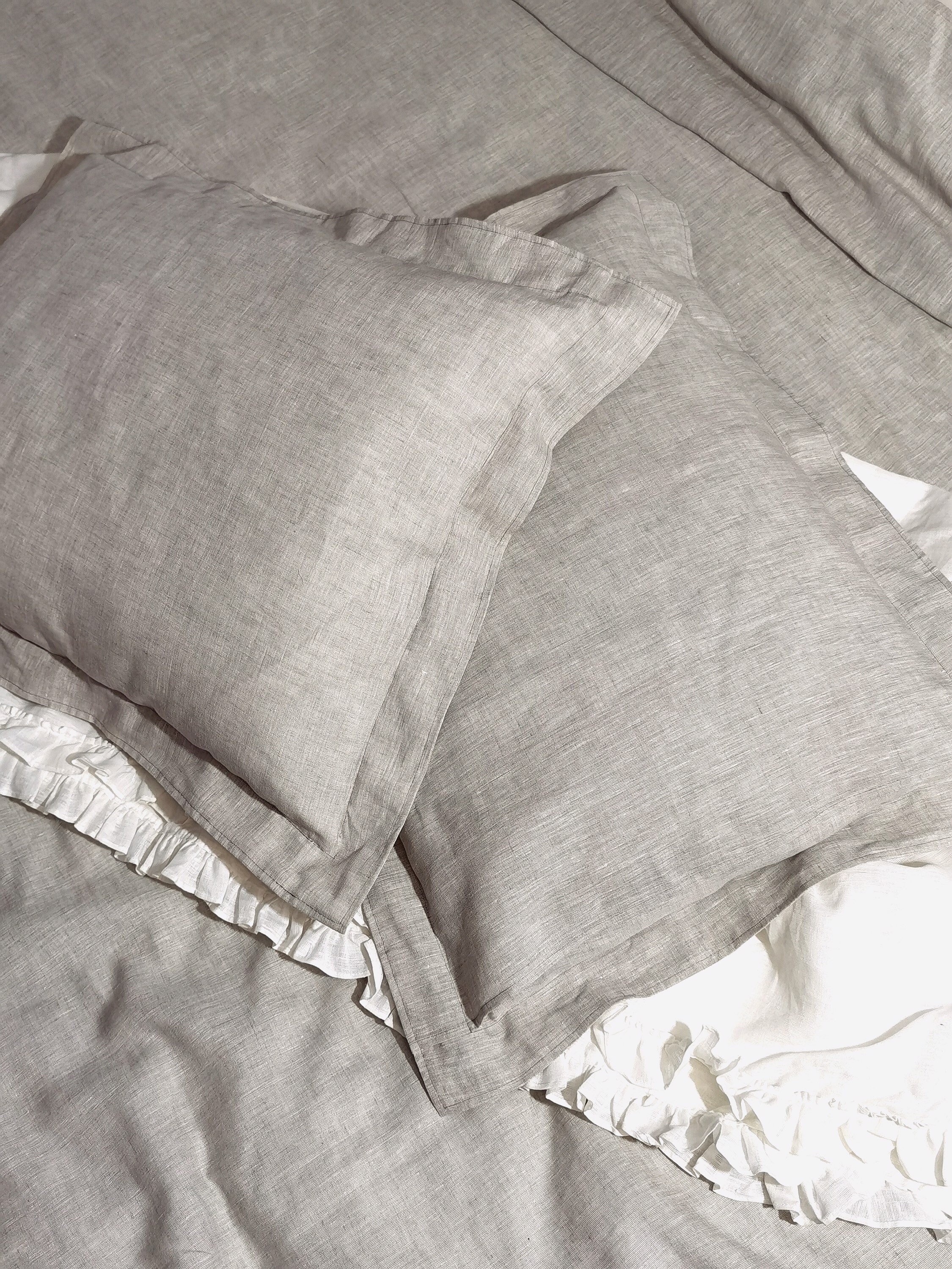 Linen Organic Pillowcase Oxford Type With Zip Closure Pure Etsy UK