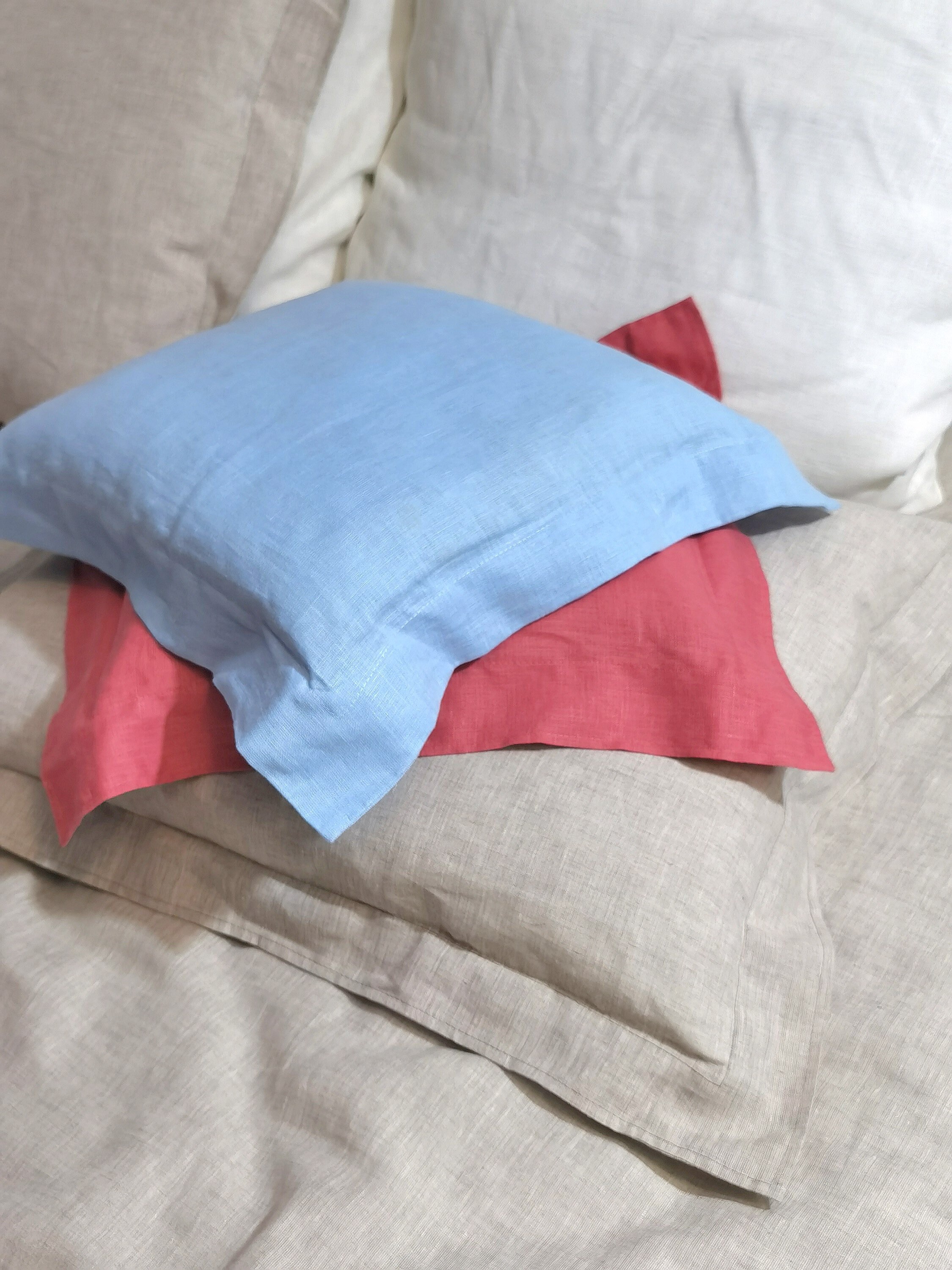 Linen Organic Pillowcase Oxford Type With Zip Closure Pure Etsy UK