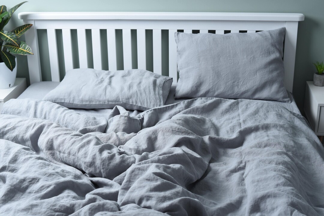 Comforter set of 3 Bedding set full Linen bedding set Etsy.de