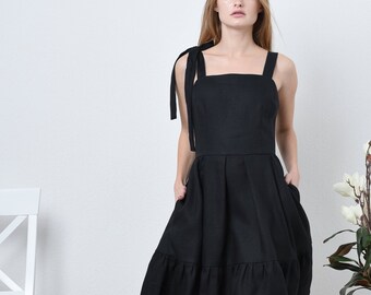 slim fit dress slacks Tayla Linen Maxi Dress main image 0