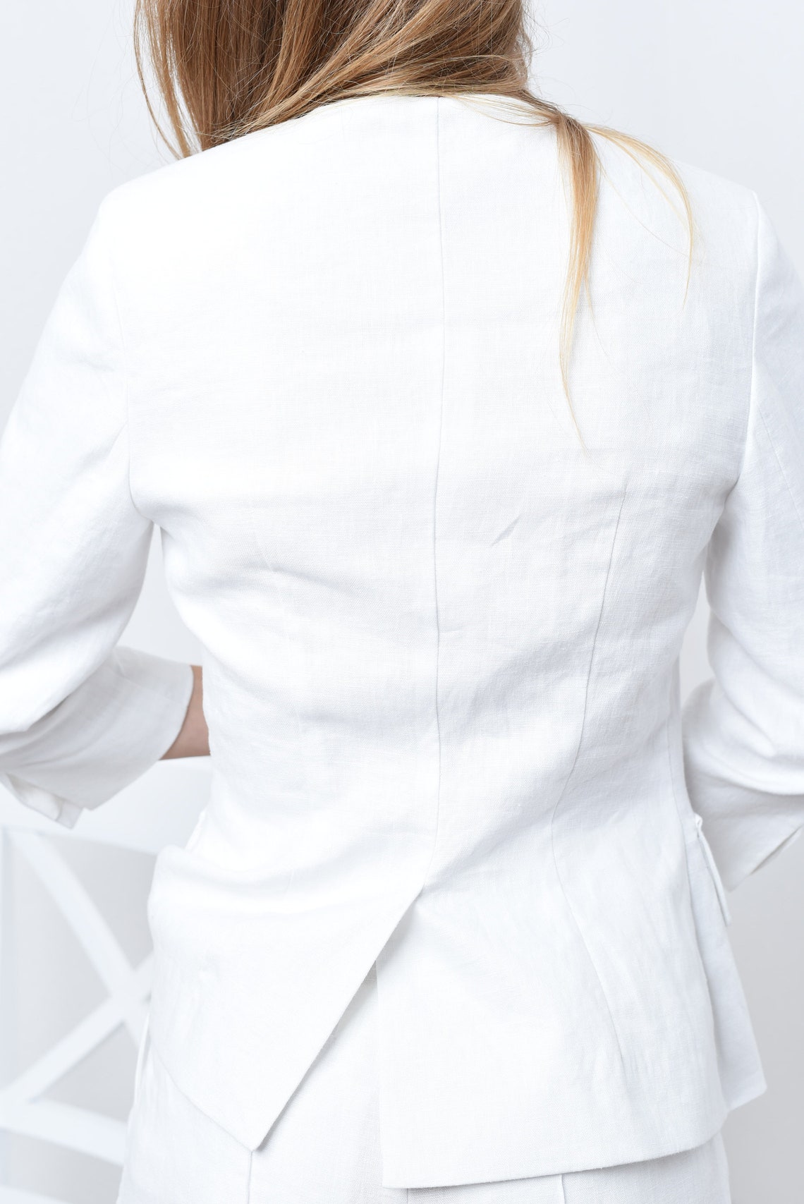 Linen suit/ Plaid linen pants and jacket suit / linen set/ Etsy