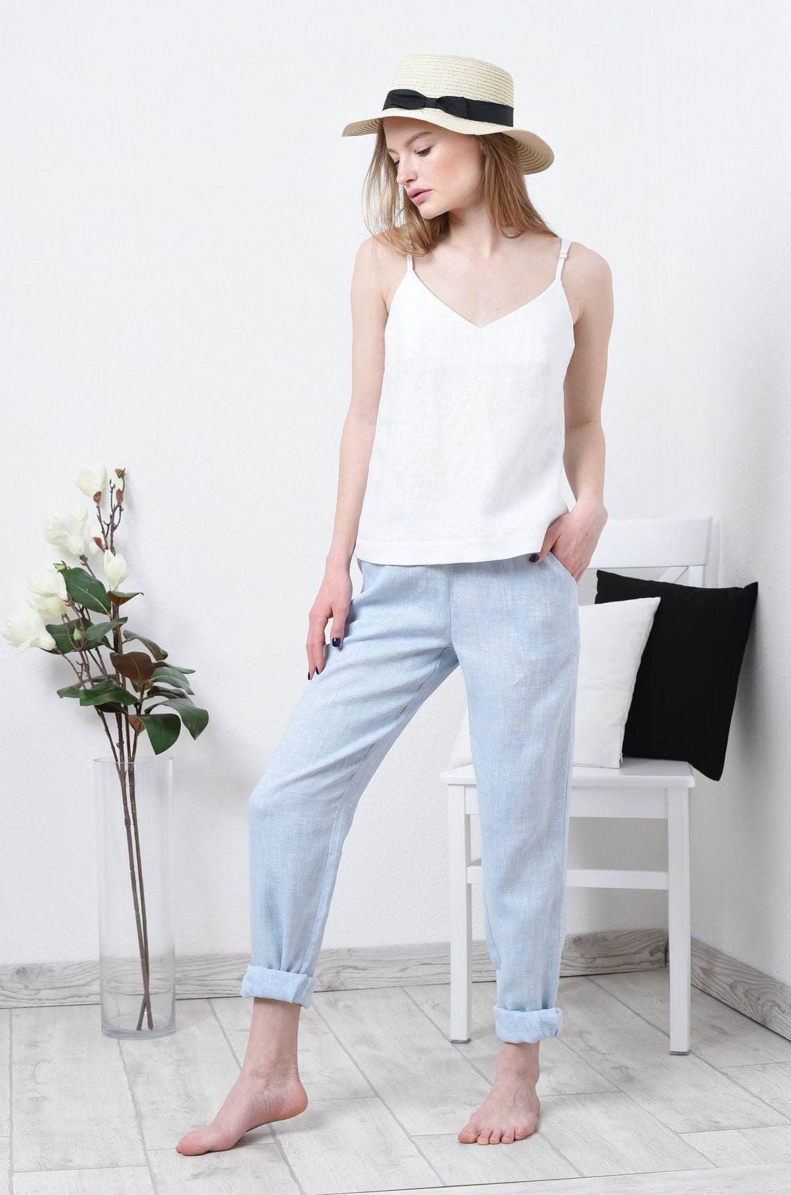 Linen pants for women/ casual linen pants 2022A Etsy