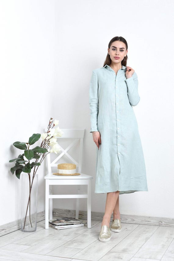 pistachio linen dress Pistachio