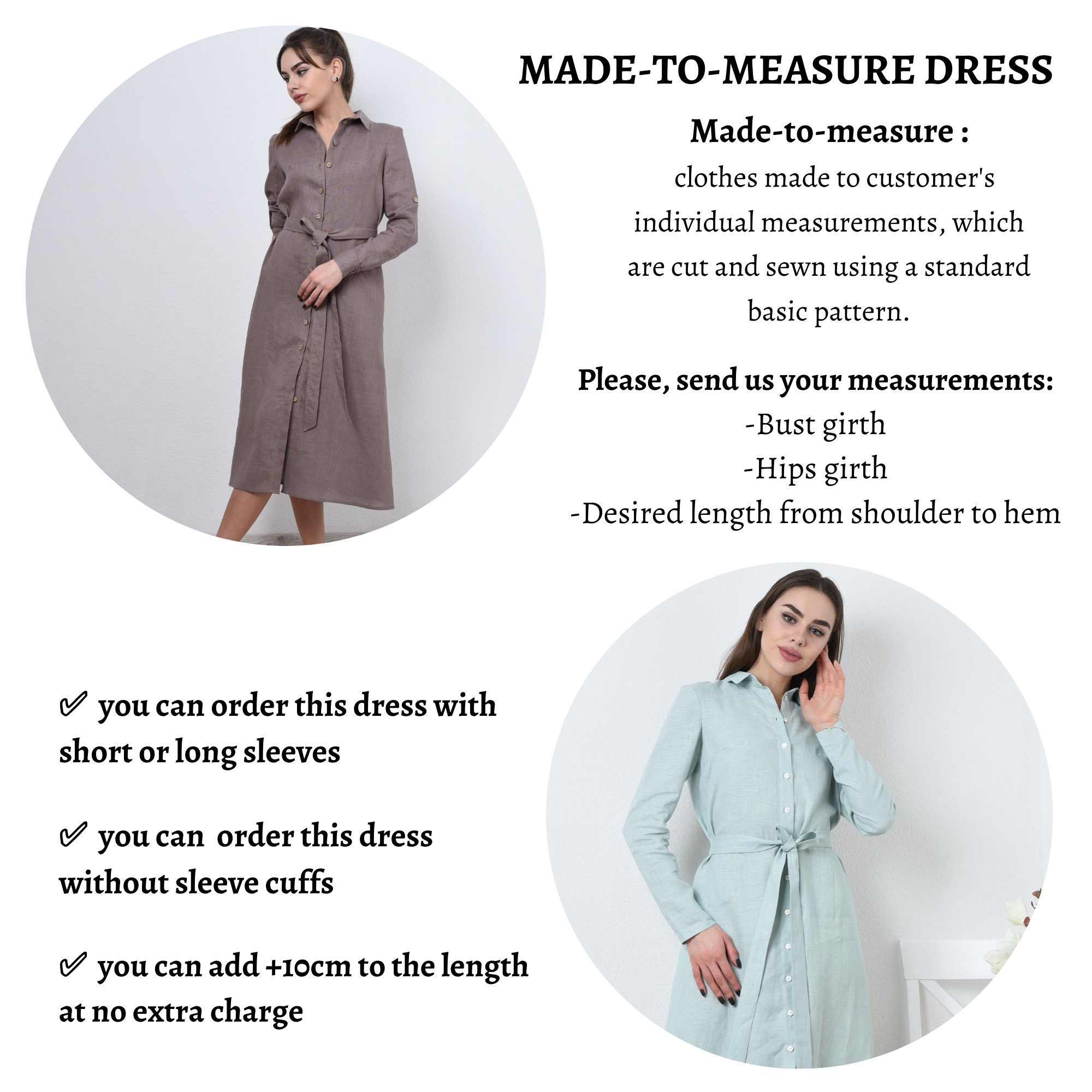 Linen dress with pockets. Linen shirt dress with belt. Midi | Etsy