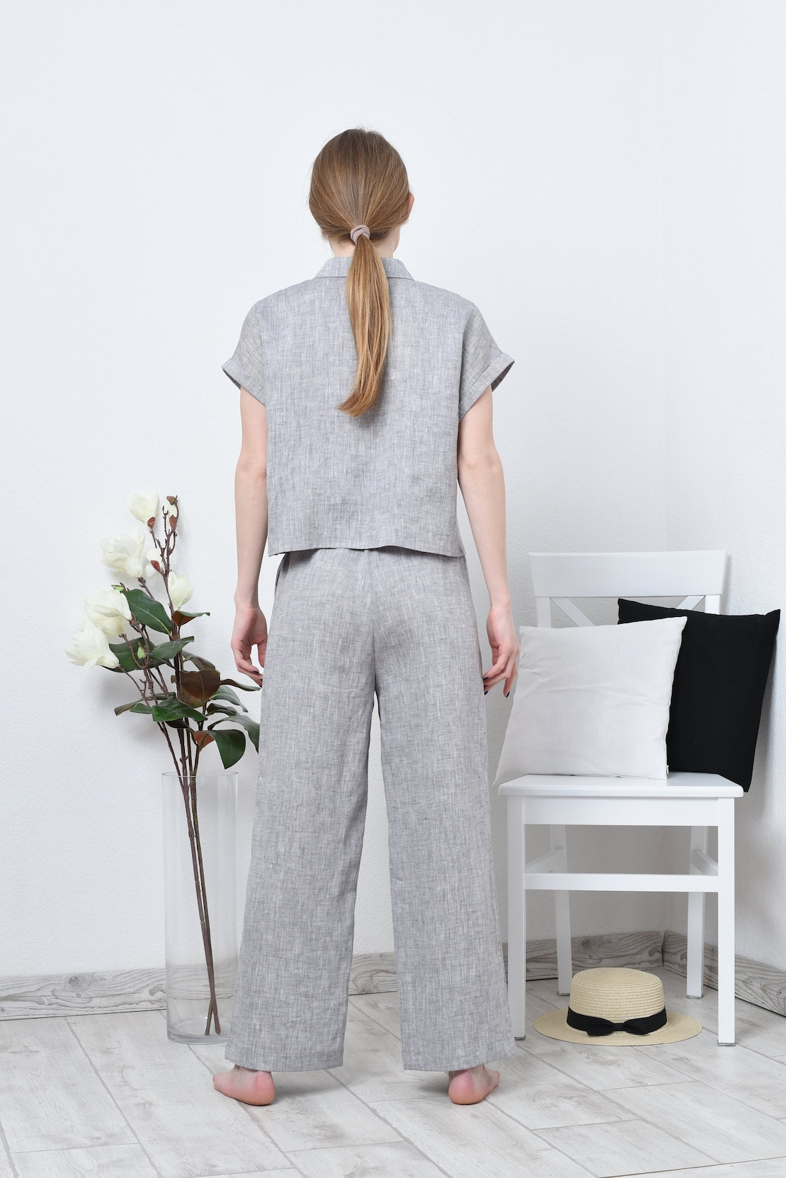 Loose Linen Suit for Women Pants Suit Shirt and Pants Suit - Etsy