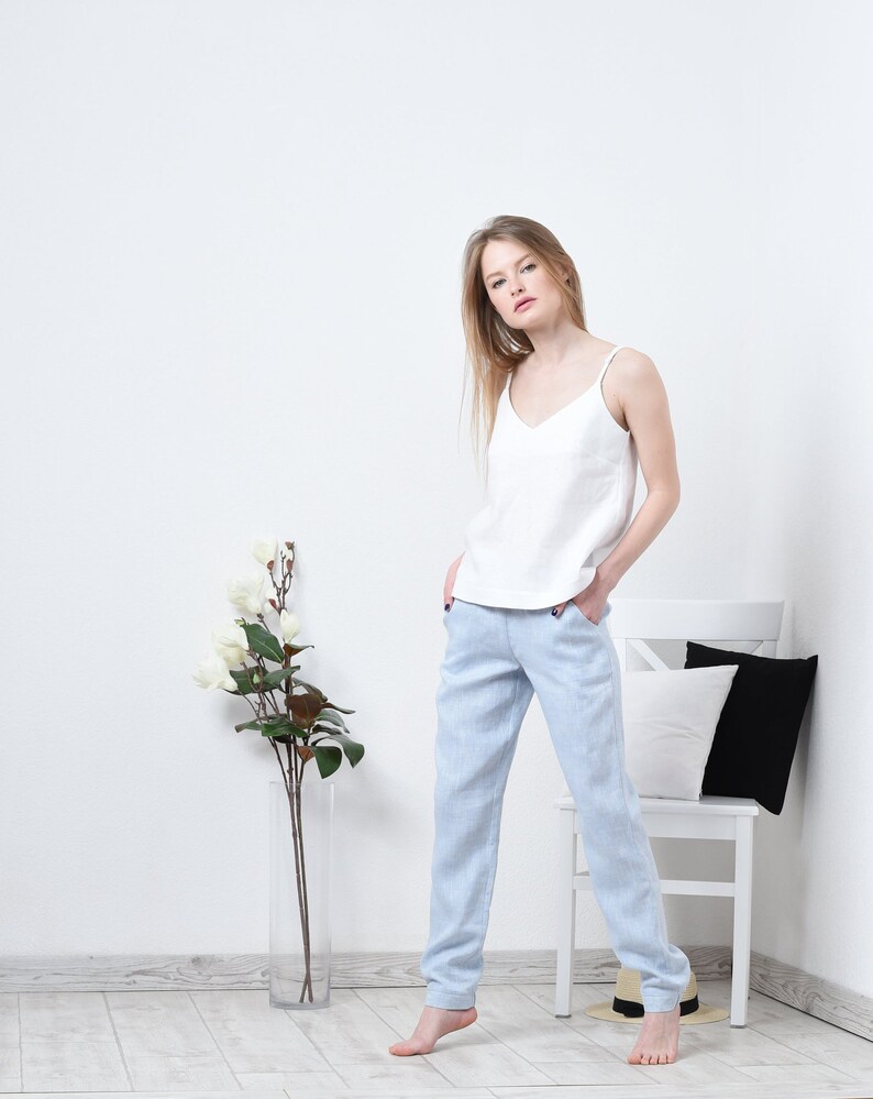 women's linen pant suits