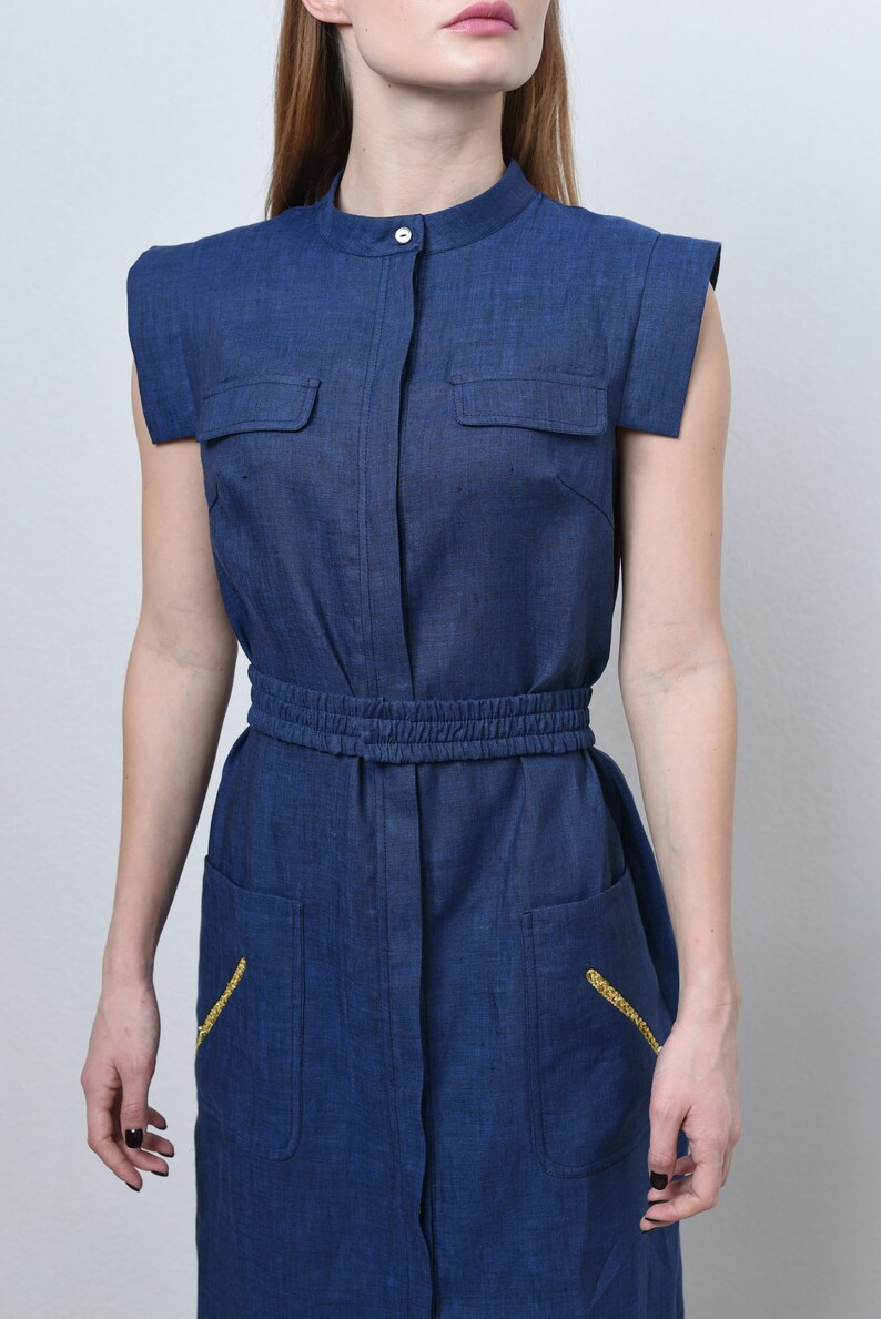 Linen shirt dress in 3 exclusive colors/ Linen dress/ Linen Etsy