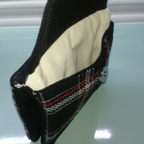Wallet * Wallet * Wallet * orders Purse * Original Seat Fabric * VW Golf 1 GTi & Porsche 924 * Schottenkaro Black Red White